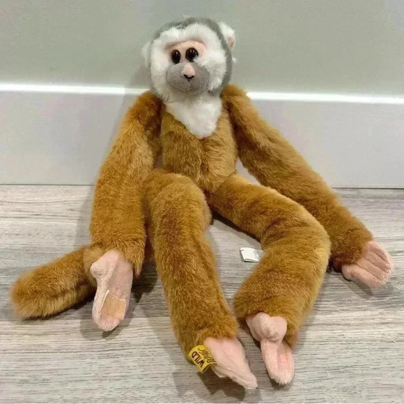 Vintage 1999 Wild Republic Plush Squirrel Monkey Hanging Hook Loop Hands Feet - Picture 1 of 7